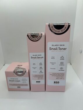 Korean Snail Mucin Skincare Set Toner Serum Cream Glass Skin Hydrating K-Beauty